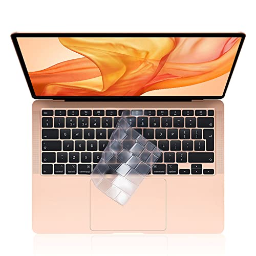 EooCoo Ultra Dünn Tastaturschutz Kompatibel für 2021 2020 M1 MacBook Air 13.3 Zoll A2337 A2179 mit Retina Display und Touch ID, QWERTZ EU-Layout, TPU Klar von EooCoo