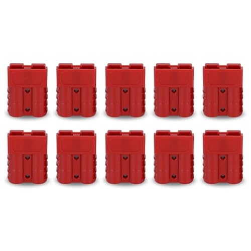 Eorleya 10PCS Anderson Style Stecker Steckverbinder Set Kit 50A mit Anderson Gabelstapler Batterie-Schnellverbinder Set Kit Rot von Eorleya