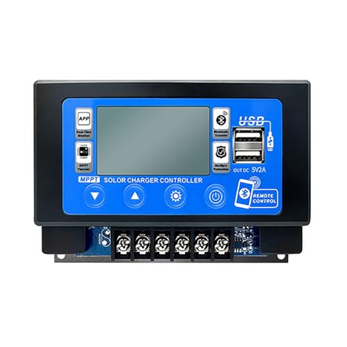 Eorleya Solar Laderegler Bluetooth 60A MPPT Regler mit LCD Display Dual USB Unterstützung 12V/24V Batterie von Eorleya