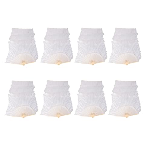 Eoslcusmvl 100% Seide Unisex Chinesische Seide Schleier Tanz Fans 8 StüCke Bauchtanz Fans WeißE Farbe 180X90 cm von Eoslcusmvl