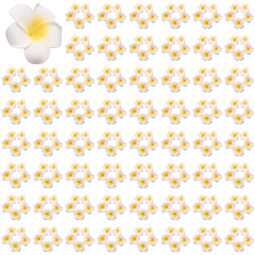 Eoslcusmvl 1000Stücke Weißer Schaum Hawaiian Frangipani KüNstliche Plumeria BlüTen Blätter BlüTen Haar Hut Hut Kranz DIY Hochzeits Dekoration 5Cm von Eoslcusmvl