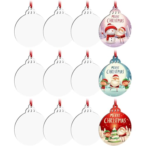 Eoslcusmvl 12 Stück Sublimationsrohlinge, Ornamente, Doppelseitig, MDF, Personalisierte Rohlinge für die Weihnachts- und Halloween-Dekoration Eoslcusmvl 12 Stück Sublimationsrohlinge, Ornamente, Doppelseitig, MDF, Personalisierte Rohlinge für die Weihnachts- und Halloween-Dekoration von Eoslcusmvl