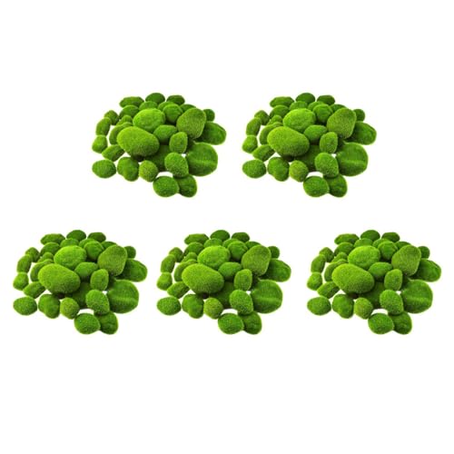 Eoslcusmvl 160PCS 5 GrößE KüNstliche Moosfelsen Dekorative GrüNe Mooskugeln GefäLschtes Moosdekor für Blumenarrangements GäRten von Eoslcusmvl