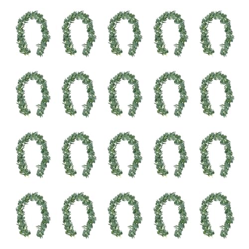 Eoslcusmvl 20Er Pack 6,5 Fuß KüNstlicher Eukalyptus mit Willow Garland Fake Vine Plant mit BläTtern Faux Silber Dollar Greenery von Eoslcusmvl