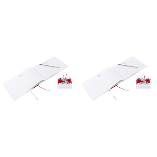 Eoslcusmvl 2X Hochzeits Gäste Buch mit Stift Halter Setzt Satin Schleifen Unterschrift Buch mit Diamanten Liebes Form für Dekorationen Rot + Eoslcusmvl 2X Hochzeits Gäste Buch mit Stift Halter Setzt Satin Schleifen Unterschrift Buch mit Diamanten Liebes Form für Dekorationen Rot + von Eoslcusmvl