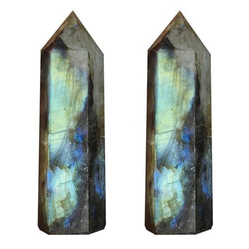 Eoslcusmvl 2X Mondstein Kristall SäUle Natürlicher Labradorit Quarz Obelisk Kristall SäUle Zauber Stab Heilstein Wohnkultur 7-8cm Eoslcusmvl 2X Mondstein Kristall SäUle Natürlicher Labradorit Quarz Obelisk Kristall SäUle Zauber Stab Heilstein Wohnkultur 7-8cm von Eoslcusmvl