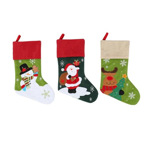 Eoslcusmvl 3 Stück Personalisierte Weihnachtsstrümpfe Weihnachtsstrümpfe Familienornament für Weihnachtsfeiertagsdekoration von Eoslcusmvl