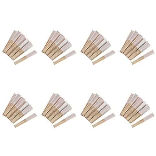 Eoslcusmvl 80 Teile 21 cm Weisse Farbe Stoff Hand Fan, Seide Hand Fan Hochzeit Foerderung Gunsten von Eoslcusmvl