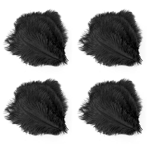 Eoslcusmvl 80 X Natuerliche Straussenfeder 25-30 cm Schwarze Partydekoration von Eoslcusmvl
