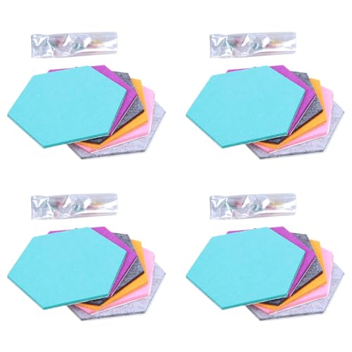 Eoslcusmvl Satz Von 24 Hexagon Filz Pin Board Selbst Klebende Bulletin Memo Foto Kork Boards Schaum Wand Dekorative Fliesen mit 24 Pins 5,5 x 5 x 0,2 von Eoslcusmvl