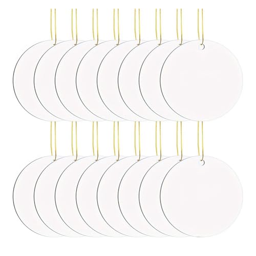 Eouayoree 16 Stück Metall-Sublimationsornament-Rohlinge, für Weihnachtsbaum-, Blanke Ornamente, DIY, Handgefertigtes Kunsthandwerk von Eouayoree