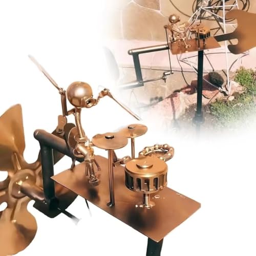 Eouayoree Handgemachte Metall Percussionist Figur Rockin Art Garten für Musikliebhaber und Sammler von Eouayoree