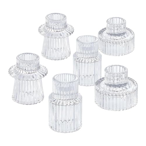 Eouayoree Kerzenhalter-Set mit 6 Stück, Kerzenhalter für Spitzkerzenhalter, Transparent, Einfache Installation, Einfach zu Verwenden Eouayoree Kerzenhalter-Set mit 6 Stück, Kerzenhalter für Spitzkerzenhalter, Transparent, Einfache Installation, Einfach zu Verwenden von Eouayoree