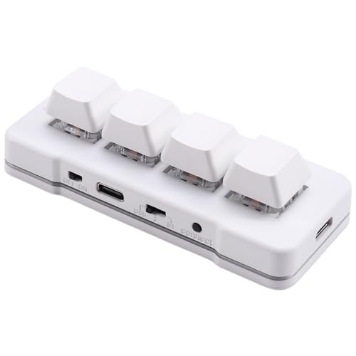 Eouayoree MK424Pro 4-Tasten-Mini-Anpassungstastatur + Mechanischer Schalter USB + BT + 2,4G-Verbindung für Büro, Spiele, Multimedia, von Eouayoree