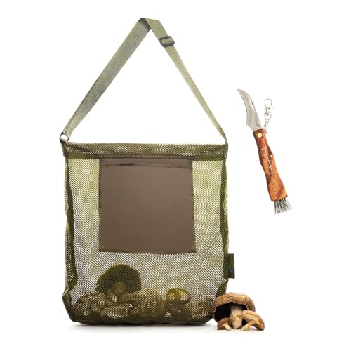 Eouayoree Pilzsammelset, Ersatzzubehör, Pilzbeutel und Pilzmesser mit Bürste, Tragbarer Wildpilz-/Morchelsammelbeutel, Sammelbeutel Eouayoree Pilzsammelset, Ersatzzubehör, Pilzbeutel und Pilzmesser mit Bürste, Tragbarer Wildpilz-/Morchelsammelbeutel, Sammelbeutel von Eouayoree