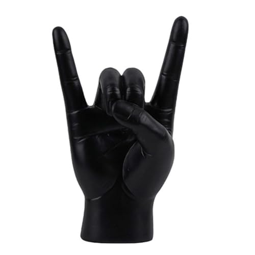Eouayoree Rock-Handgesten-Statue, Rockmusik-Kunsthandwerk, Fingerskulptur für Rockmusik-Liebhaber, Arbeitszimmer-Dekoration, Schwarze R-Hand Eouayoree Rock-Handgesten-Statue, Rockmusik-Kunsthandwerk, Fingerskulptur für Rockmusik-Liebhaber, Arbeitszimmer-Dekoration, Schwarze R-Hand von Eouayoree