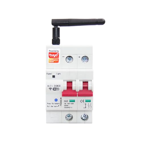 Eouayoree Smart DC Circuit Breaker 2p App Control WiFi Circuit Breaker 63A DC100100V Kurzschluss-Schutzluftschalter von Eouayoree