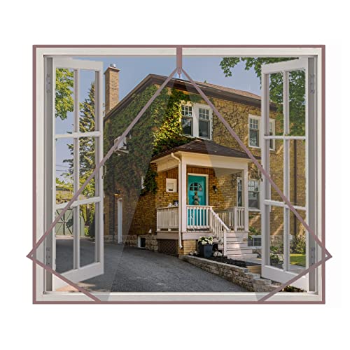 Eouyt Fliegengitter Fenster 60x120cm Fliegengitter Fenster Insektenschutz DIY Fenstergitter DIY Fliegengitter für Fenster Fenster, Braun von Eouyt