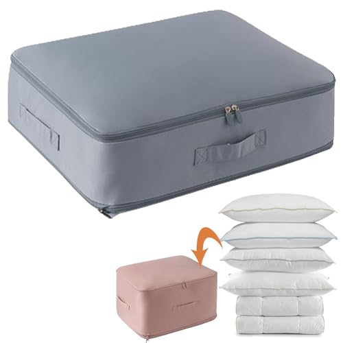 Selbstkomprimierender Organizer - Ultra Platz Sparender Selbstkomprimierender Organizer, Platzsparenderselbstkomprimierender Organizer for Bettdecken Kleidung (Blau,M(42 * 52 * 60cm)) von Eowduk