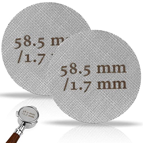 Eowppue Puck Screen 58.5 mm 2 Stück Espresso Sieb für SiebträGer Wiederverwendbar 1,7 mm StäRke: 150 µm Professionelle Barista-Kaffeefilterplatte für Espresso-SiebträGer-Filterkorb Eowppue Puck Screen 58.5 mm 2 Stück Espresso Sieb für SiebträGer Wiederverwendbar 1,7 mm StäRke: 150 µm Professionelle Barista-Kaffeefilterplatte für Espresso-SiebträGer-Filterkorb von Eowppue