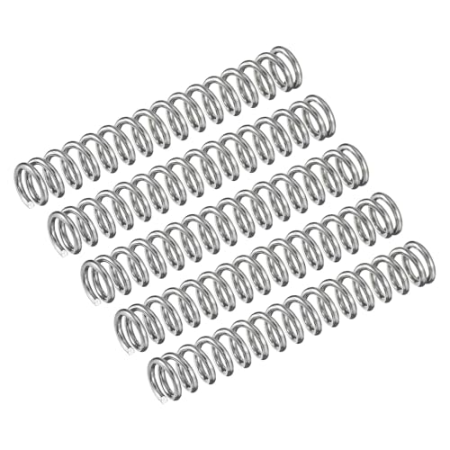 5 Stück Edelstahl Druckfeder, 0.6 mm x 11 mm x 100 mm Silber Druckfedern von Eoyajsze