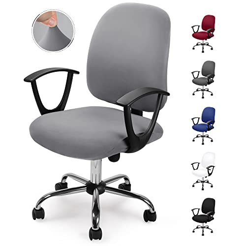 Bezug für Bürostuhl Bürostuhl-Bezug Waschbarer elastischer Sitzbezug Computer-Bürostuhl Bezug Universal Stuhl Bezüge Drehstuhl Bezüge Set für Bürostuhl Armlehnen Stuhl (no Stuhl) (Hellgrau,1) von Eozakavod