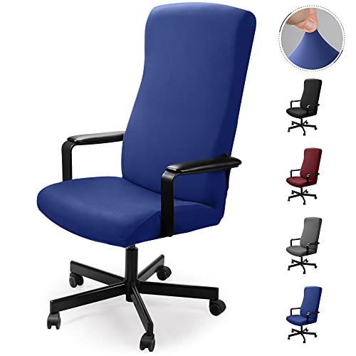 Bürostuhl bezug Bürostuhlabdeckung Stuhlhussen Drehstuhl Bezug Moderne Stuhl Überzug Sessel Cover Elastische Waschbar Stuhlhussen Set für die Bürostuhl Computer Schreibtischstuhl (Blau, 2PCS (L)) von Eozakavod