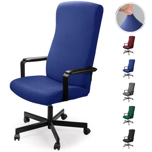 Bürostuhl bezug Bürostuhlabdeckung Stuhlhussen Drehstuhl Bezug Moderne Stuhlüberzug Sessel Cover Elastische Waschbar Stuhlhussen Set für die Bürostuhl Computer Schreibtischstuhl(No Stuhl)(Blau,L) von Eozakavod