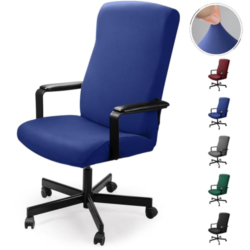 Bürostuhl bezug Bürostuhlabdeckung Stuhlhussen Drehstuhl Bezug Moderne Stuhlüberzug Sessel Cover Elastische Waschbar Stuhlhussen Set für die Bürostuhl Computer Schreibtischstuhl(No Stuhl)(Blau,M) von Eozakavod