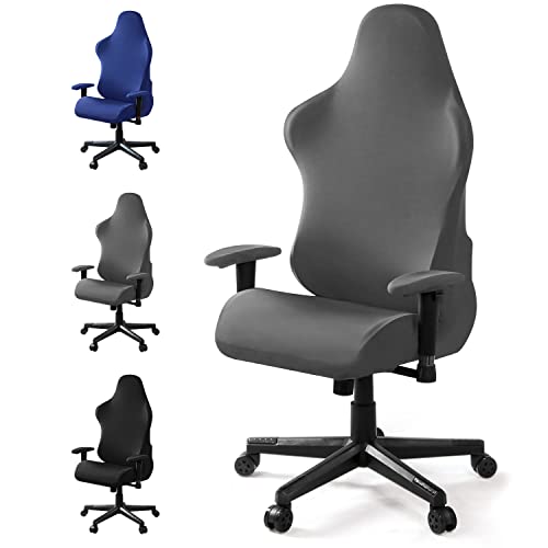 Eozakavod Gaming-Stuhlhussen, ausziehbar, Universalbezug, für Bürostühle, waschbar, für Computerspielstuhl, Rennstuhl (grau) von Eozakavod