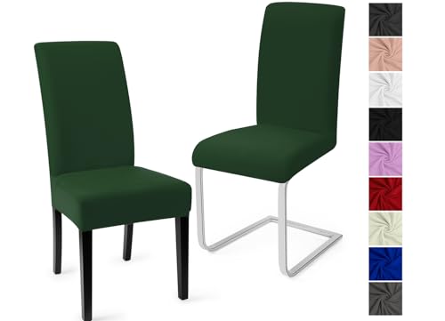 Stuhlhussen 2er Set Stuhlbezüge Moderne Stretch Stuhlhussen Universal Husse Abnehmbare Stuhlbezug Waschbarer Abdeckung Esszimmer Dekoration Spannbezug,für Hotel und Hochzeit Partys(2er Set, Grün)-C von Eozakavod