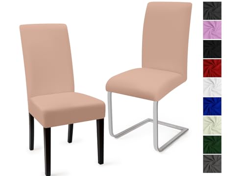 Stuhlhussen 2er Set Stuhlbezüge Moderne Stretch Stuhlhussen Universal Husse Abnehmbare Stuhlbezug Waschbarer Abdeckung Esszimmer Dekoration Spannbezug,für Hotel und Hochzeit Partys(2er Set, Sandig)-C von Eozakavod