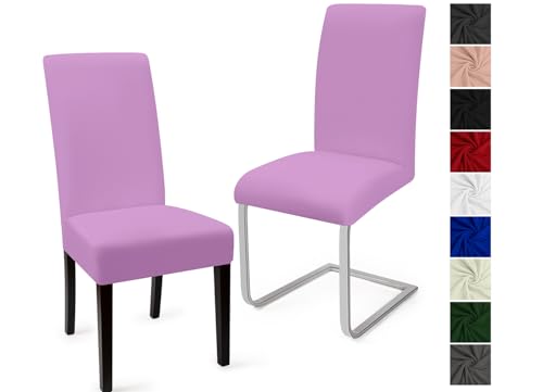 Stuhlhussen 2er Set Stuhlbezüge Moderne Stretch Stuhlhussen Universal Husse Abnehmbare Stuhlbezug Waschbarer Abdeckung Esszimmer Dekoration Spannbezug,für Hotel und Hochzeit Partys(2er Set, Violet)-C von Eozakavod
