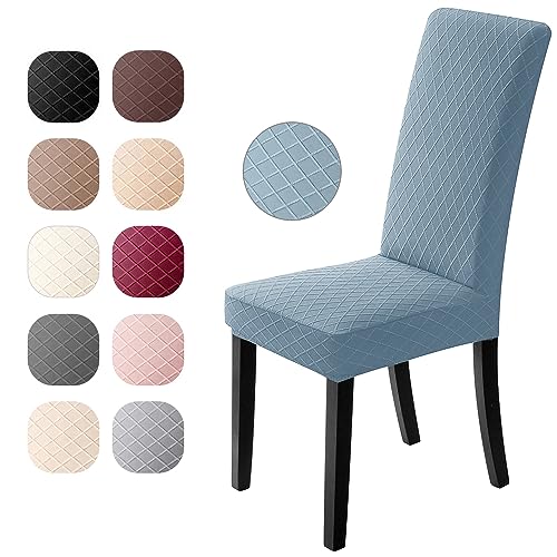 Stuhlhussen 2er Set Universal Stretch Stuhlhussen Moderne Jacquard Husse Abnehmbare Stuhlbezug Abdeckung Esszimmer überzug Bi-Elastic Spannbezug,für Bankett Deko und Hochzeit Partys(Blau,2 er Set) von Eozakavod