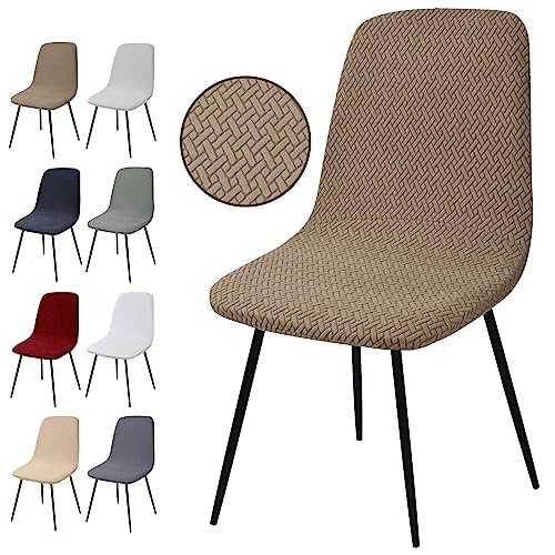 Stuhlhussen 4er Set, Stretch Stuhlbezug Jacquard Esszimmerstühlhussen Universal Stuhlhussen Abnehmbarer Waschbarer Stuhlabdeckung für Esszimmer,Hotel,Bankett,Hochzeit,Partys Deko(T-Kamel,4er Set) von Eozakavod