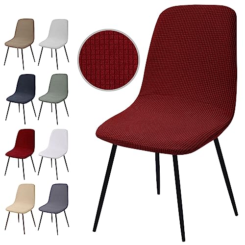 Stuhlhussen 4er Set, Stretch Stuhlbezug Jacquard Esszimmerstühlhussen Universal Stuhlhussen Abnehmbarer Waschbarer Stuhlabdeckung für Esszimmer,Hotel,Bankett,Hochzeit,Partys Deko(Y-Weinrot,4er Set) von Eozakavod