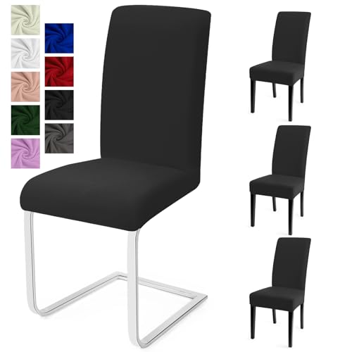 Stuhlhussen 4er Set Stuhlbezüge Moderne Stretch Stuhlhussen Universal Husse Abnehmbare Stuhlbezug Waschbarer Abdeckung Esszimmer Dekoration Spannbezug,für Hotel Hochzeit Partys(4er Set, Dark Gray)-C von Eozakavod