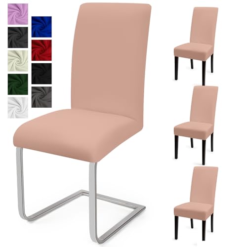 Stuhlhussen 4er Set Stuhlbezüge Moderne Stretch Stuhlhussen Universal Husse Abnehmbare Stuhlbezug Waschbarer Abdeckung Esszimmer Dekoration Spannbezug,für Hotel und Hochzeit Partys(4er Set, Sandig)-C von Eozakavod
