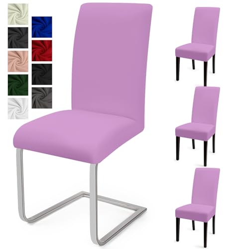 Stuhlhussen 4er Set Stuhlbezüge Moderne Stretch Stuhlhussen Universal Husse Abnehmbare Stuhlbezug Waschbarer Abdeckung Esszimmer Dekoration Spannbezug,für Hotel und Hochzeit Partys(4er Set, Violet)-C von Eozakavod