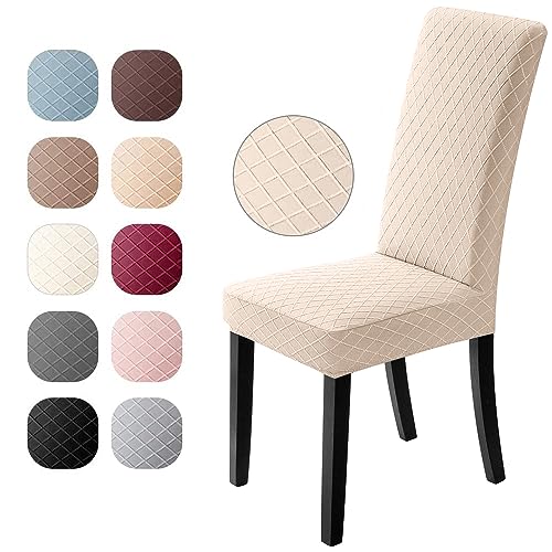 Eozakavod Stuhlhusse, 4 Stück, Elastan, Jacquard-Muster, Universalbezug, sehr leicht zu reinigen und langlebig (Beige, 4 Stück) Eozakavod Stuhlhusse, 4 Stück, Elastan, Jacquard-Muster, Universalbezug, sehr leicht zu reinigen und langlebig (Beige, 4 Stück) von Eozakavod