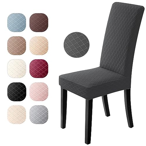 Eozakavod Stuhlhusse, 4 Stück, Elastan, Jacquard-Muster, Universalbezug, sehr leicht zu reinigen und langlebig (Dunkelgrau, 4 Stück) Eozakavod Stuhlhusse, 4 Stück, Elastan, Jacquard-Muster, Universalbezug, sehr leicht zu reinigen und langlebig (Dunkelgrau, 4 Stück) von Eozakavod