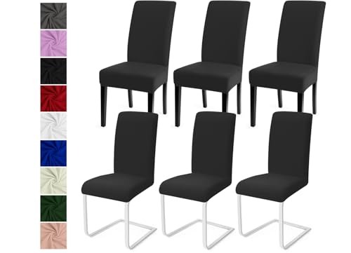 Stuhlhussen 6er Set Stuhlbezüge Moderne Stretch Stuhlhussen Universal Husse Abnehmbare Stuhlbezug Waschbarer Abdeckung Esszimmer Dekoration Spannbezug,für Hotel Hochzeit Partys(6er Set, Dark Gray)-C von Eozakavod