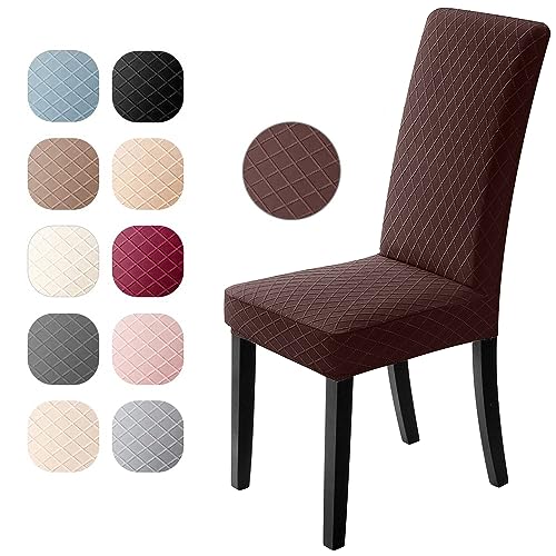 Eozakavod Stuhlhusse, 6 Stück, Stuhlhusse, Elastan, Jacquard-Muster, Universalbezug, sehr leicht zu reinigen und langlebig (Braunbraun, 6 Stück) Eozakavod Stuhlhusse, 6 Stück, Stuhlhusse, Elastan, Jacquard-Muster, Universalbezug, sehr leicht zu reinigen und langlebig (Braunbraun, 6 Stück) von Eozakavod