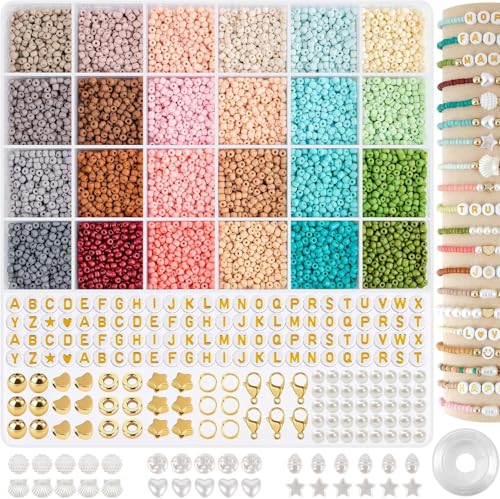 Eozfly 3mm Perlen Für Armbänder, 12000+ DIY Bunte Perlen Zum Auffädeln, Selber Machen Perlen Set Armbänder, Kleine Perlen Set Geschenke für Kinder, Erwachsener von Eozfly