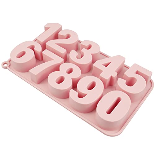 Eozighi Zahlen Silikonformen Set 0-9 Kuchen Silikonform Zahlenförmige 3D-Silikon-Schokoladenformen Wiederverwendbar, Einfach zu entformende, für Backen, Tortendeko, Schokolade, Eiswürfelform von Eozighi
