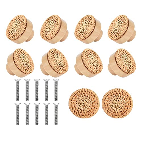 Epdpekc 10 STÜCKE Holzgriffe Buche Rattan SchubladenknöPfe MöBelgriff KüChenschrank TüRgriff Kommodengriffe,45MM Epdpekc 10 STÜCKE Holzgriffe Buche Rattan SchubladenknöPfe MöBelgriff KüChenschrank TüRgriff Kommodengriffe,45MM von Epdpekc