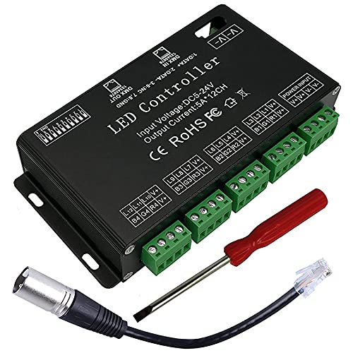 Epdpekc 12 Kanal Decoder RGB LED Controller 60A PWM DMX512 Dimmer Treiber für RGB LED Streifen und LED Leuchte DC12V-24V Epdpekc 12 Kanal Decoder RGB LED Controller 60A PWM DMX512 Dimmer Treiber für RGB LED Streifen und LED Leuchte DC12V-24V von Epdpekc