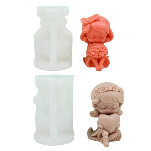 Epdpekc 2PCS 3D-Herzform-MäDchen-Kerzen-Silikonform zum Selbermachen, MäDchen-Handgemachte Duftkerzen-Gipsharz-Form Epdpekc 2PCS 3D-Herzform-MäDchen-Kerzen-Silikonform zum Selbermachen, MäDchen-Handgemachte Duftkerzen-Gipsharz-Form von Epdpekc