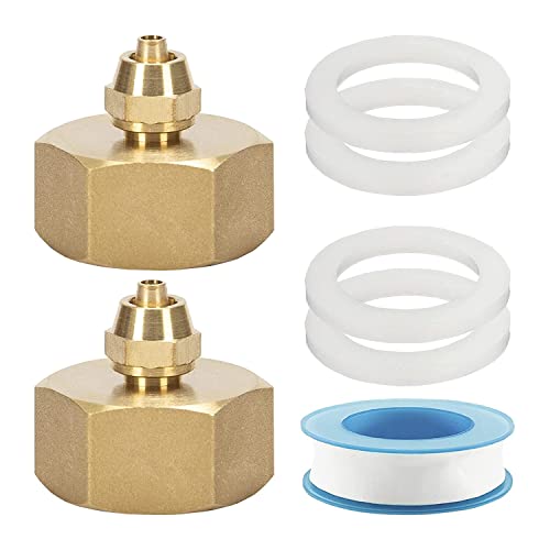 Epdpekc 3/4 auf 1/4 Schlauchadapter Gartenmessing 1/4 auf BewäSserungsschlauchadapter 2 Packungen mit Unterlegscheiben von Epdpekc