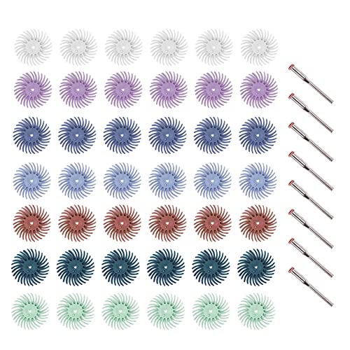 Epdpekc 50 StüCke 1 Radial Borsten Disc Kit Schleif BüRste 3Mm Schaft Detail Polier Scheibe für Rotierendes Werkzeug ZubehöR von Epdpekc
